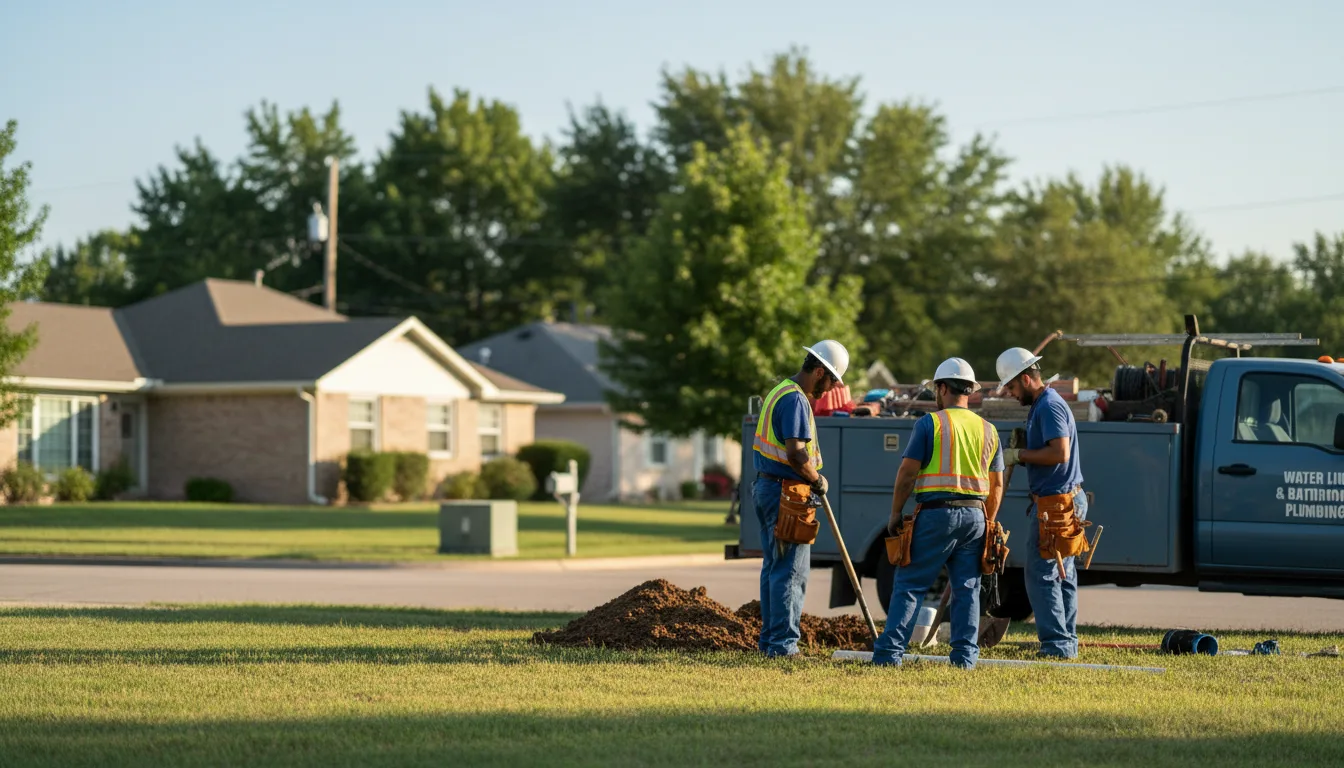 Residential water line and bathroom plumbing service in Shawnee, OH
